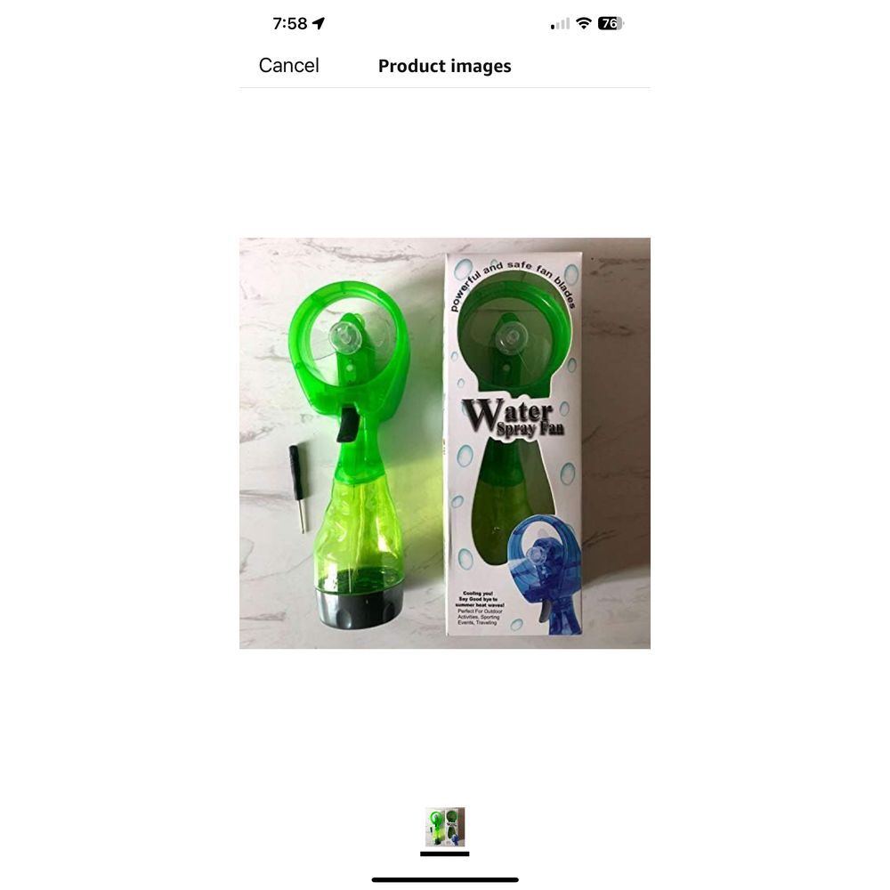 Spray sailor handheld fan hand pressure water  AA5 battery  electric fan (Green)
